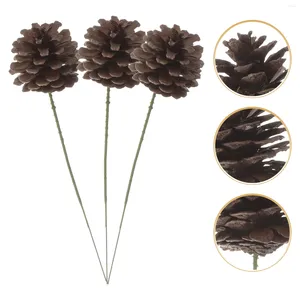 Decorative Flowers 20 Pcs Pinecone Ornaments Garland Christmas Decorations Picks Pinecones For Crafts Tree Filler Branches