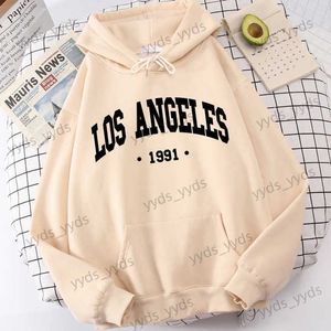 Moletom com capuz masculino Los Angels 1991 Usa City Letter Homens Roupas Corredores Marca Tracksuit Simplicidade Qualidade Hoodies Casual Redondo Pescoço Tops para Homens T240124