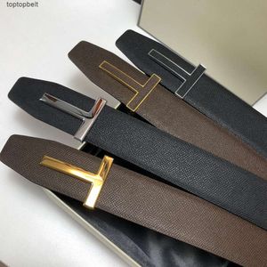 Tom Belt nya män klädtillbehör bälten Big T Buckle Fashion Women High Quality Luxurys Designers 3A+ äkta lädermidjeband med Box Dust Bag Tom Fords 10A