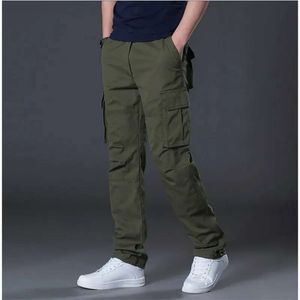 Pantalones Cargo de primavera y otoño, pantalones informales holgados de algodón para hombre, pantalones tácticos de combate para hombre, multibolsillos 57