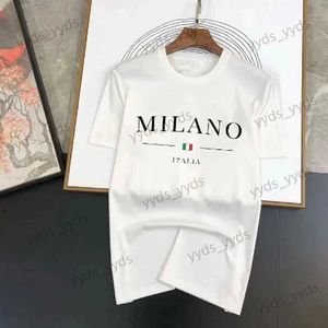 Men's T-Shirts Brand Fashion Letter Printing Men's T-shirt 100%Cotton Summer Luxury Short Sleeve Tees Solid Color Wear Streetwear Tops Shirt T240124