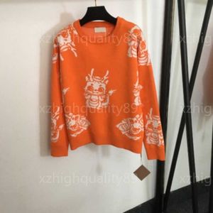 Autumn Women Sweater Designer Women Clothes Long Sleeved Round Neck Pullover Fashionable Cartoon Dragon Pattern Letters Sweaters Womens Autumn Knit Jumper