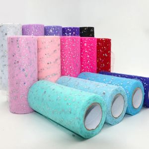 Sparkling Sequin Sheer Roll 10 Size 15cm Organic Laser Beaponed Tutu Tyg Wedding Decoration White Sheer Birthday Party Supplies 240124