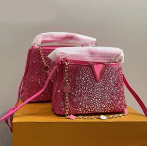 Kapuziner Strass -Designer -Tasche Handtaschen Schulter Diamonds Abendessen Frauen Handtaschen Geldbeutel teurer Umhängetasche Metall 94