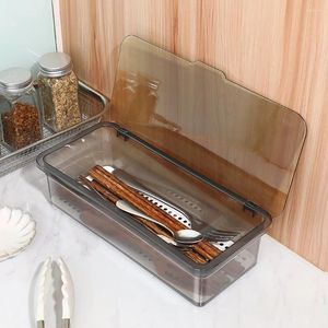 Kitchen Storage 2 Pcs Water Filter Cutlery Box Baby Drawer Countertop Utensil Pp Transparent Lid Holder