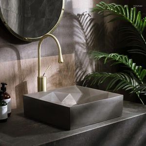 Bathroom Sink Faucets Fair-Faced Concrete Table Basin Wash Single Pool Inter-Platform Balcony Home Washbasin