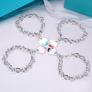 Heart-shaped Designer Couple T Love OT Buckle, Blue Enamel Multi-color Peach Heart Circle Bracelet Heart-shaped Wholesale, with Dust Bag and Exclusive Box