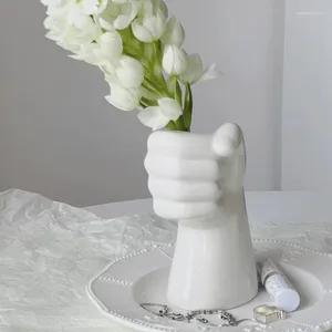 Vaser retro keramisk vas vit lyx enkel blommor arrangemang hem blommor prydnader