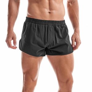 Mäns underkläder Boxer Shorts Bomull Split Side Ultra Casual Sleep Bottoms Male Pyjamas Underpants Lounge Home Sleepwear 240118