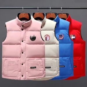 Designer Men's Sports Fashion Down Vest Winter Windproof och Warm Parka Sleeveless Classic Minimalist Style Men's and Women's Vest