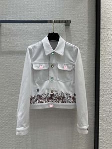 2024年ヨーロッパとアメリカのファッション早春休暇新製品Ruyi Butterfly Element Pattern Denim Coat