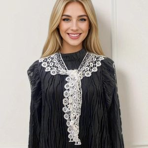 Schals Einfarbige Spitze gestrickter aushöhlender Schal Boho-Stil Lose Pullover Schulter Damenrock passendes kurzes Oberteil