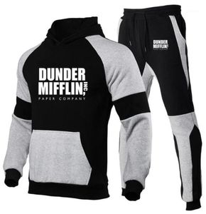 Men039s Tracksuits DUNDER MIFFLIN PAPER INC Office TV Show Printed Fashion Suits Sportswear Jogging Tracksuit Running HoodiesP2276418