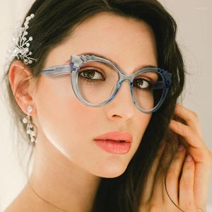 Солнцезащитные очки в оправе 2024, очки «кошачий глаз» в стиле ретро, анти-синий свет, TR90, женские роскошные очки для близорукости по рецепту