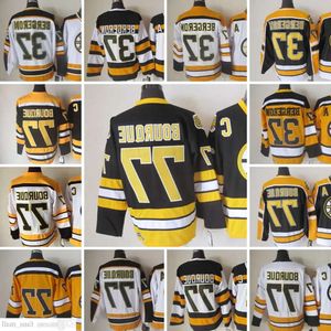 CCM Film Vintage Buz Hokeyi 77 Ray Bourque Forma Dikişli 37 Patrice Bergeron Jersey Black White 75. Sarı Erkekler Retro Hig