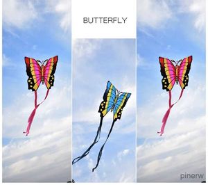 Kite Acessórios frete grátis amantes borboleta pipas voando brinquedos para crianças pipas tecido de nylon linha única pipas trela papercut clima vento