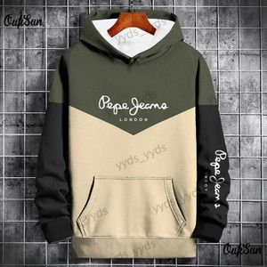 Herrtröjor tröjor vintage herr huva tröja mode gata överdimensionerade kläder våren långärmad hoodie brev tryck utomhus pullover t240124