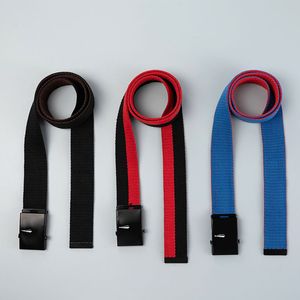 Men's designer belt weaving letter cross pattern printing automatic buckle seven styles belts length 115cm women's canvas workwear student youth ceinture strap