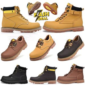 Gai Designer Cat Second Shift Steel Toe Work Boot Martin Black Yellow High Boots Birls Rain Winter Warm Womens Mens Shoes Trainers Cats Sneakers Bootsies