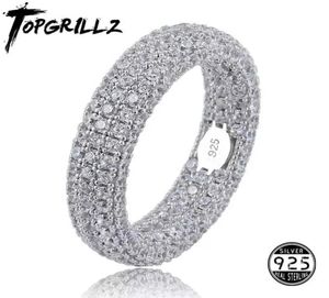 Kvalitet 925 Sterling Silver Stamp Ring Full Iced Out Cubic Zirconia Mens Kvinnliga förlovningsringar Charm smycken för gåvor Y07236811837