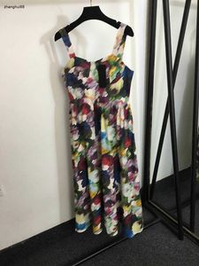 luxurious women designer clothing fashion Flower print sling sleeveless high quality leisure dress Jan 24