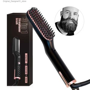 Hair Straighteners 3 In 1 Beard Comb Men's Professional Hair Straightener Brush Fast Heat Hair Straightening Ceramic Irons Board Styling Tools Q240124