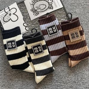 Women Socks Laides 1 Pairs Vintage Black White Cotton Designer Breathable Tube Sock