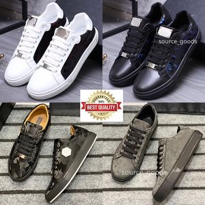 Top quality Italy plein sneakers casual shoes men's dress shoe metal pp hexagonal iconic fashion platform wedding banquet ceremony