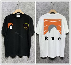 Herr t-shirts rhude skjorta designer t skjortor grafisk tee tshirt herr kläder hipster tvättade tyg graffiti bokstäver folie tryck lös passning flera färger