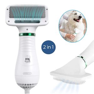 Gravestones Portable Dog Dryer 2in1Hair Dryer For Dogs Justera temperatur Lågt buller Pet Torktor Dog Grooming Comb Fur Blower Seche Cheveux