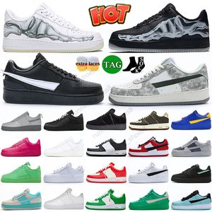 Designer Running Shoes Platform 1 Skate One Men Women Aforces Yellow Green Wolf Grey Skeleton White Black Aforce1 DHgate Outdoor Jogging Walking Size EUR36-45