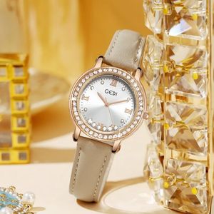 ZDR Womens Simple Rolling Rhinestone Light Luxury Fashion High Sense Belt Waterproof Quartz Watches Gifts