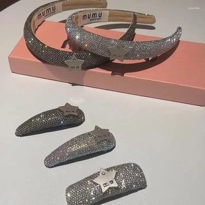 Mode-Accessoires, graues modisches Mädchen-Buchstaben-Stirnband, runder Diamant, trendiges Haarband für Frauen