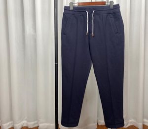 Mänbyxor Höst och vinter Brunello Highgrade stickad Cotton Casual DrawString Sweatpant Cucinelli2394476