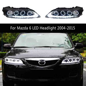 Car Accessories DRL Daytime Running Light Streamer Turn Signal Indicator For Mazda 6 LED Headlight Assembly 04-15 Auto Part Head Lamp