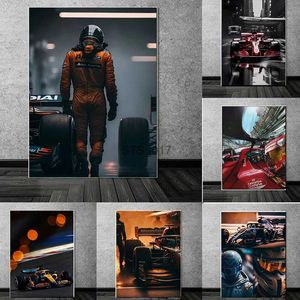 フォーミュールF1メタルモダンな絵画ポスターとプリントの絵画キャンバスウォールアート写真ホームリビングルームクアドロス