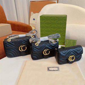 Bolsas de grife de bolsas de ombro marmont bolsa de crossbody de alta qualidade de 2 cartas de metal elegante clássico crossbody embreagens grandes médias s249t