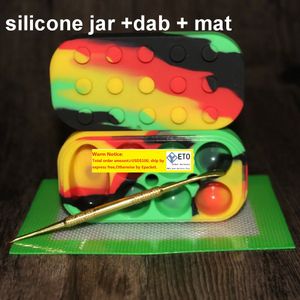 caixas recipiente de concentrado de óleo de silicone para não pegajoso mini bho extrato pad silicone dab cera recipientes de borracha frasco liso LL