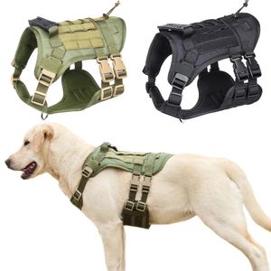 Harnesses Tactical Dog Harness For Medium Big Dog Military Training No Pull Patrol Leash Labrador Golden Retriever Pet Walking Accessories