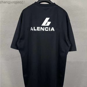 Designer 24SS Blenciaga Baleciaga T Shirt High Version 24SSB Strona główna Nowa przednia i tylna drukowana luźna T-shirt w stylu luźnego ramion