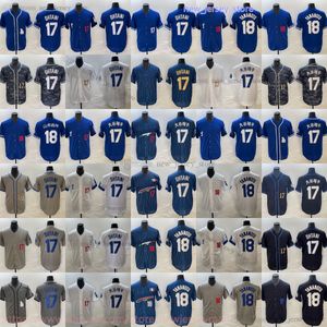 2024 Nya baseball 17 Shohei Ohtani Jersey hem borta 18 Yoshinobu Yamamoto tröjor Blue White Grey Breattable Sports Shirt Man Women Youth Kids Boys Boys