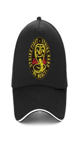 Cobra Kai chapéu masculino boxe Strike First Strike Hard No Mercy 80s Karate Kid Movie Men039s Boné de beisebol snapback hat78273853325311