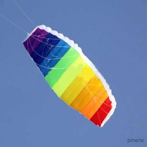 KITE Tillbehör Gratis frakt Rainbow Dual Line Stunt Power Kite Stora Parafoil -drakar för vuxna Flying Kitesurf Ny nybörjare Factory Parachute