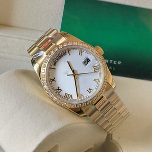 Data do dia 40mm Mens relógios automáticos Machine Lady 36mm Mulher 904L Aço inoxidável Sapphire Gold com Diamond ST9 Hidden dobring Buckle à prova d'água U1