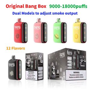 Puff Bang 9000 sbuffi in modalità Pulse e Bang Box 18000 sbuffi in modalità normale Vape monouso 28 ml Precaricato 650 mAh Display ricaricabile di power bang box 12000