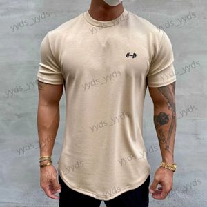 Мужские футболки 2017 Летняя футболка для спортзала Мужская хлопковая футболка для фитнеса с короткими рукавами Тренировочная футболка Модная футболка с мышцами Мужская одежда T240124