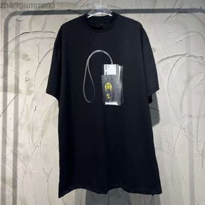 24SS Designer Blenciaga Baleciaga T-Shirt, hohe Version der B-Familie, neues Unisex-bedrucktes, handgefertigtes, lockeres Kurzarm-T-Shirt mit altem Reisepass