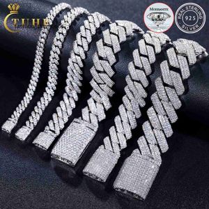 Charm Armbänder 8mm-25mm Pass Diamond Tester 925 Sterling Silber Voll Vvs Moissanit Iced Out Cuban Link Fußkettchen Armreif für Männer Frauen GYJV