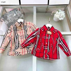 Marka çocuk gömlek çok renkli şerit tasarımı bebek gömlek boyutu 100-150 cm yüksek kaliteli çocuk tasarımcı kıyafetleri kızlar erkek bluz jan20