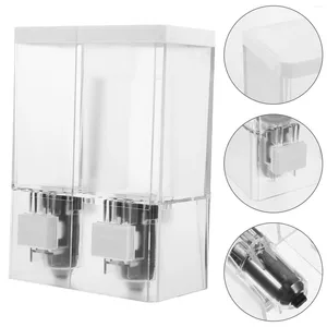 Liquid Soap Dispenser Wall Mounted Shampoo Parts Shower 2 Chamber Wall-mounted Holder Bottles PP No Drill